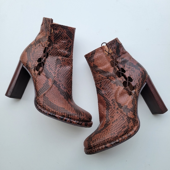 Free People Snake Marietta Heel Boot Mocha Brown 38.  8 - Picture 3 of 10